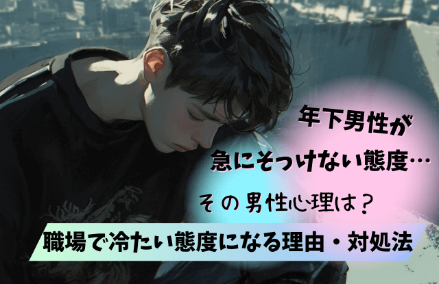 年下男性,急にそっけない,冷たい態度,職場,理由,男性心理,心理,対処法,魔法の言葉